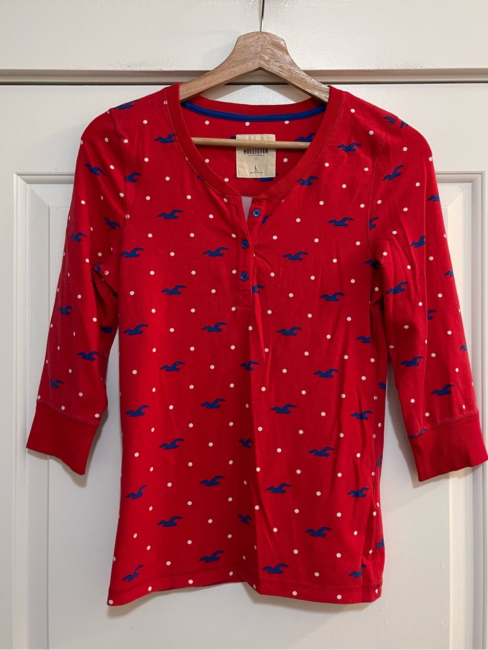 Hollister Y2K Logo 3/4 Sleeved Top